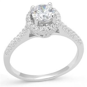 .75Ct Zirconia 925 Sterling Silver Engagement Ring
